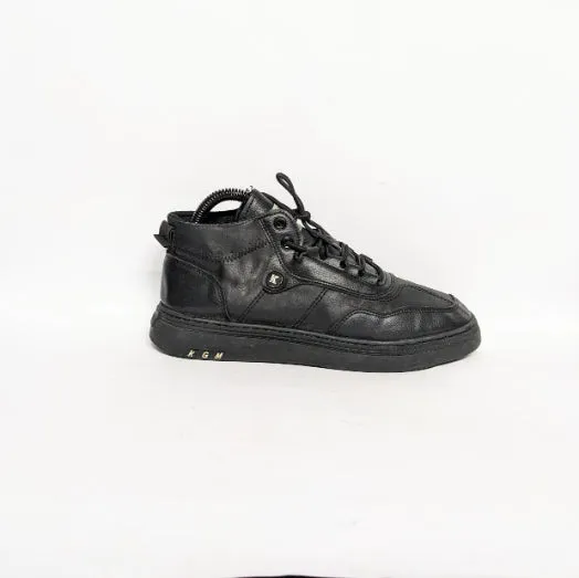 Black Noah Hightop | Leather Sneakers