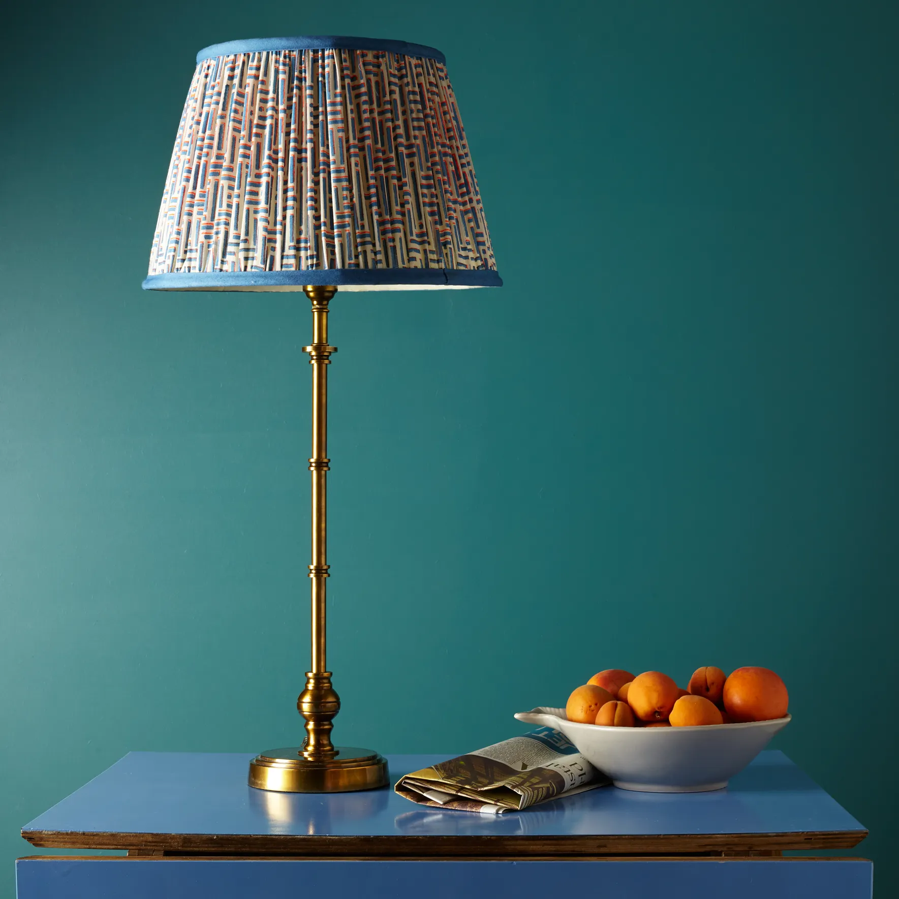 Chukka table lamp in antiqued brass