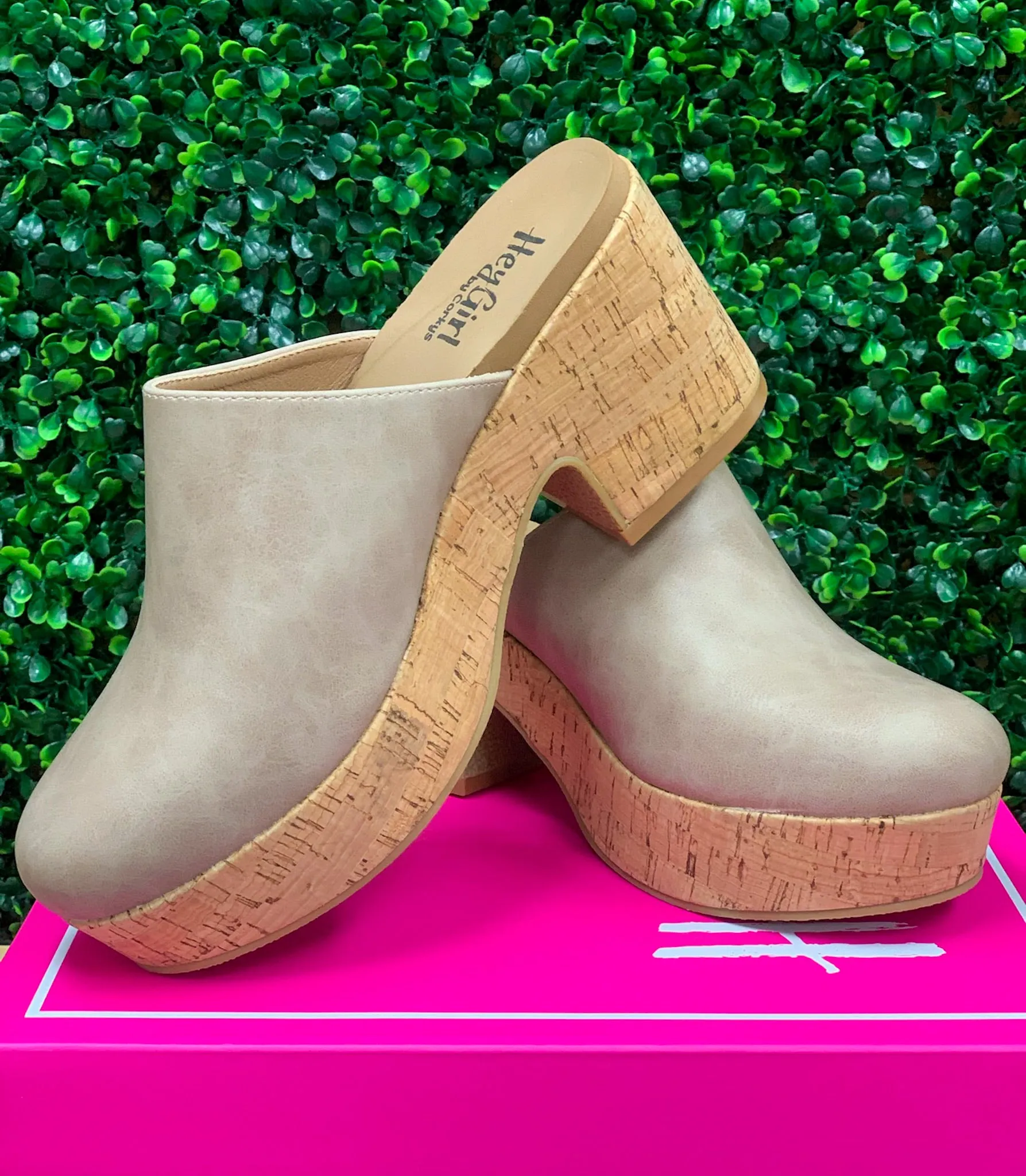 Corkys Watch Your Back Taupe Faux Suede Mules