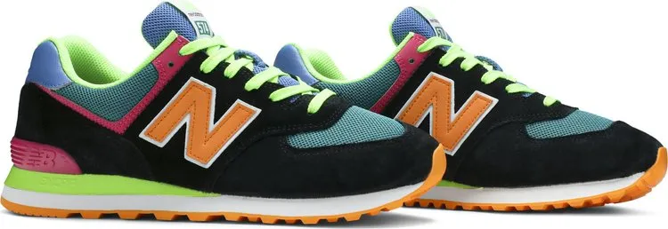 New Balance 574 'Black Energy Lime' sneakers, black